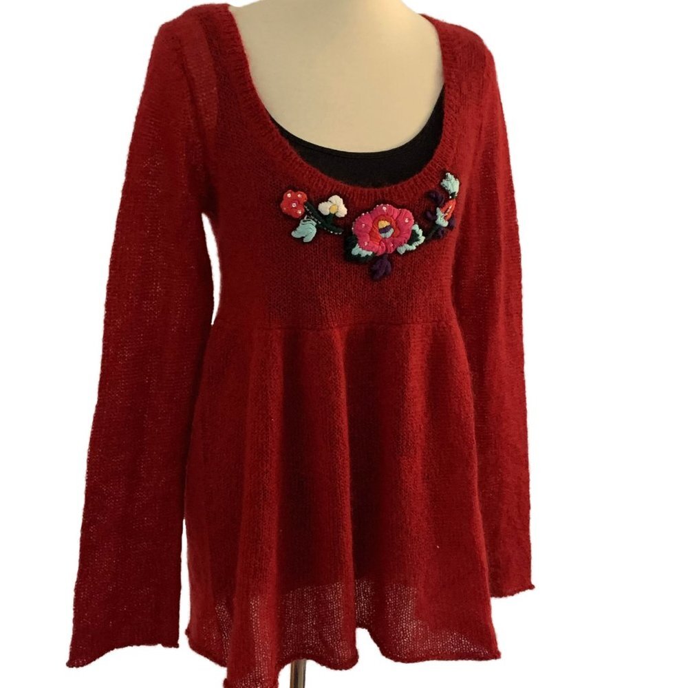 Moda International Scoop Neck Embroidered Sweater - Picture 3 of 7